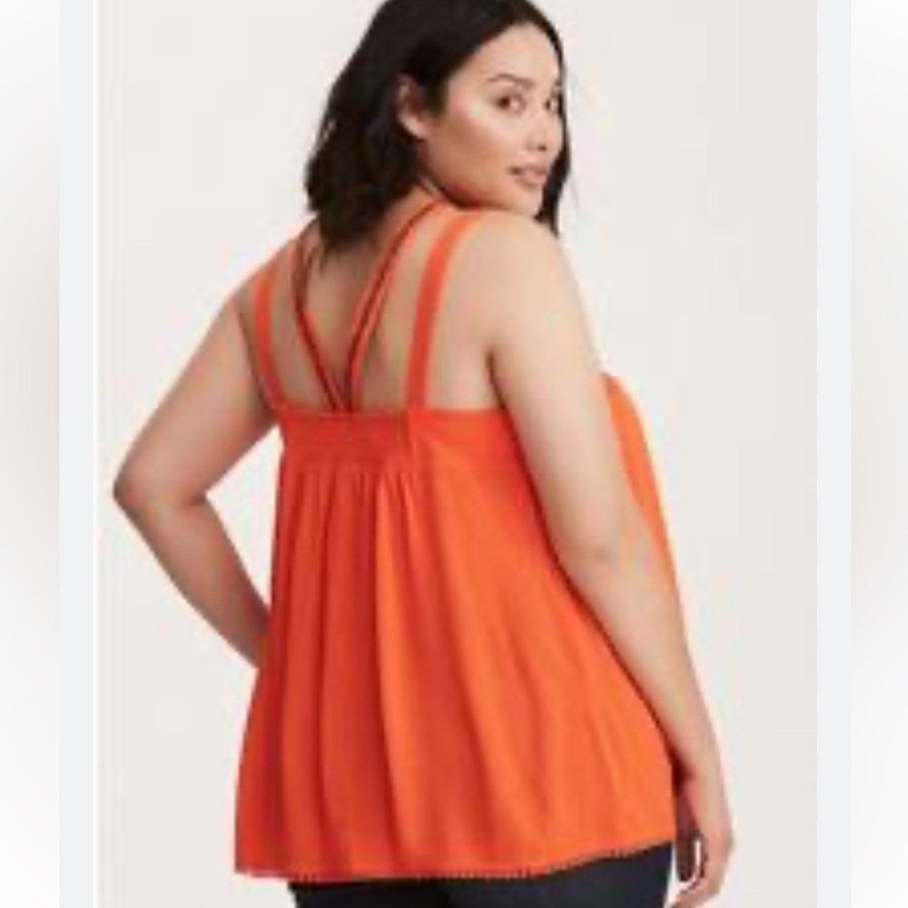 Torrid Embroidered Gauze V-Strap Tank Top 2X - Picture 2 of 10